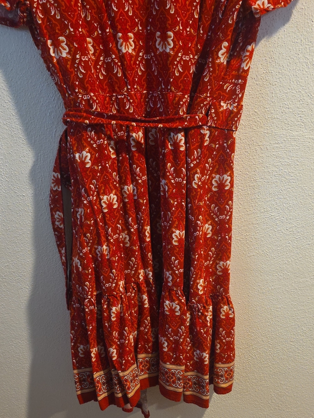Zessica Floral Print Wrap Dress With Ruffle Hem - Picture 11 of 12